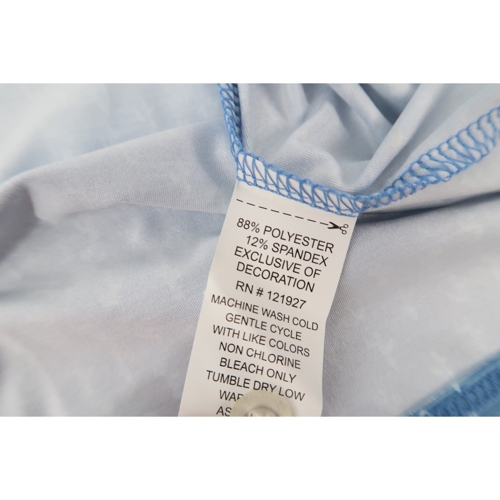 johnnie-O Featherweight Performance Polo Mojave Blue Cactus All Over Mens Large - Picture 7 of 13